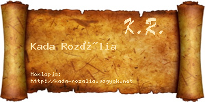 Kada Rozália névjegykártya